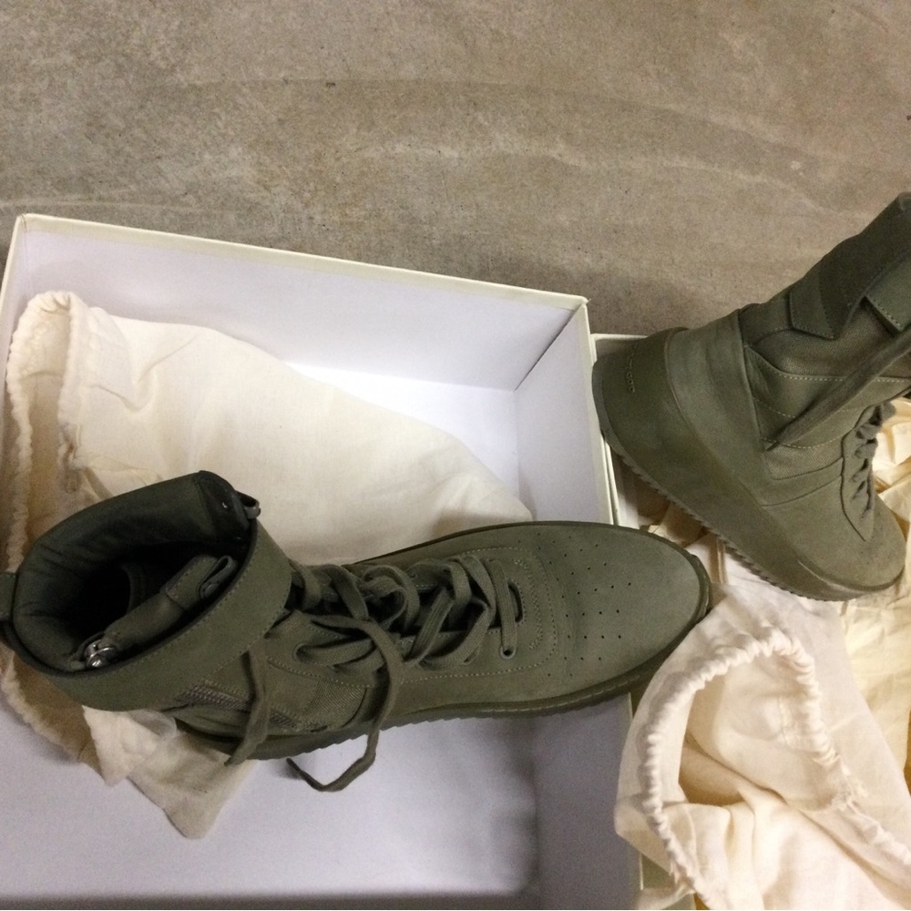 Olive Green High-Top Sneakers